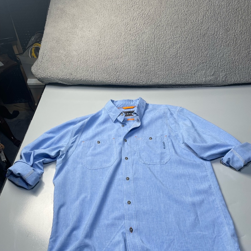 Orvis Tech Chambray Long-Sleeve Shirt (L) Active Fit.